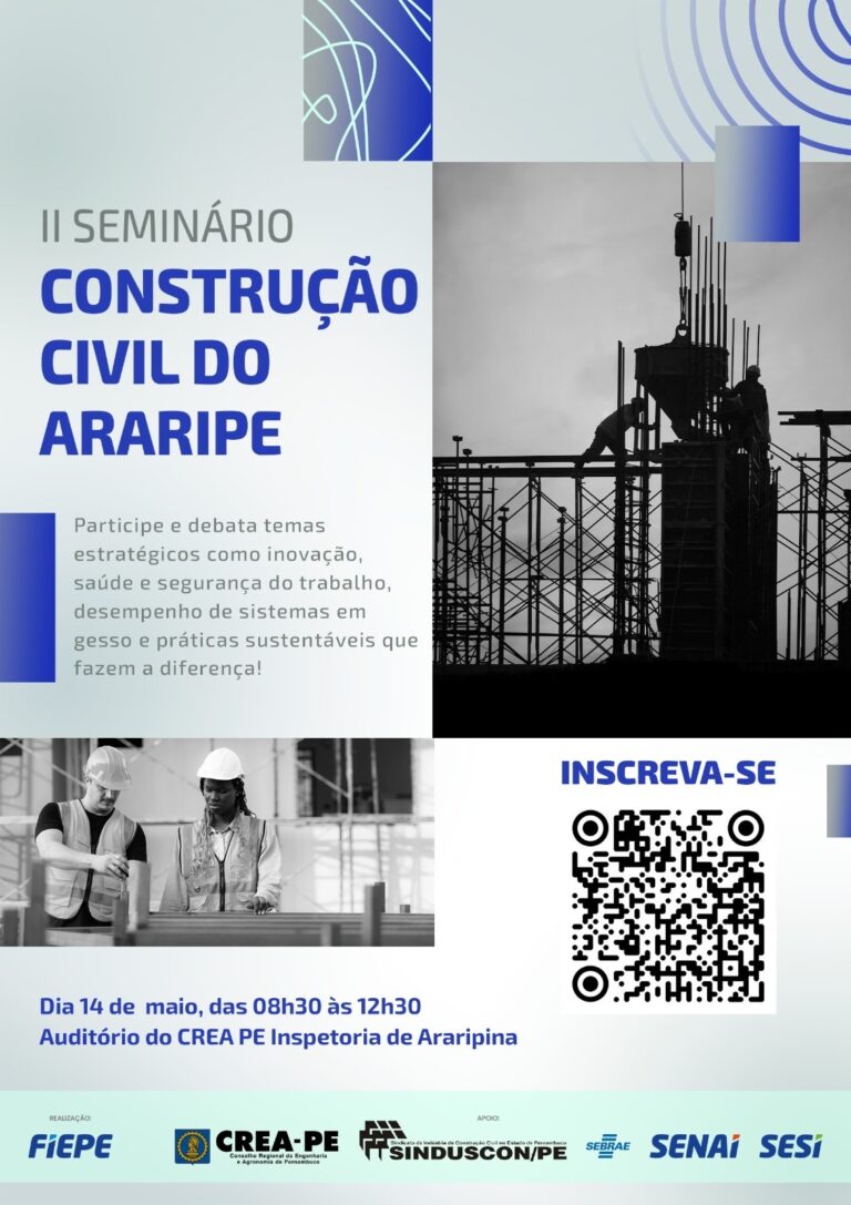 II Seminário da Construção Civil do Araripe será realizado dia 14 de maio, em Araripina, PE